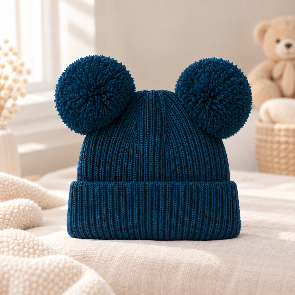 Bonnet Bébé à Pompons