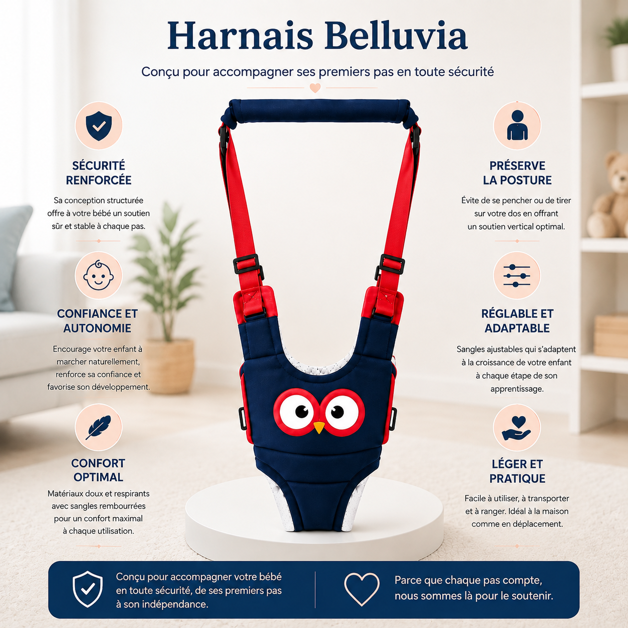 Harnais de marche pour bébé