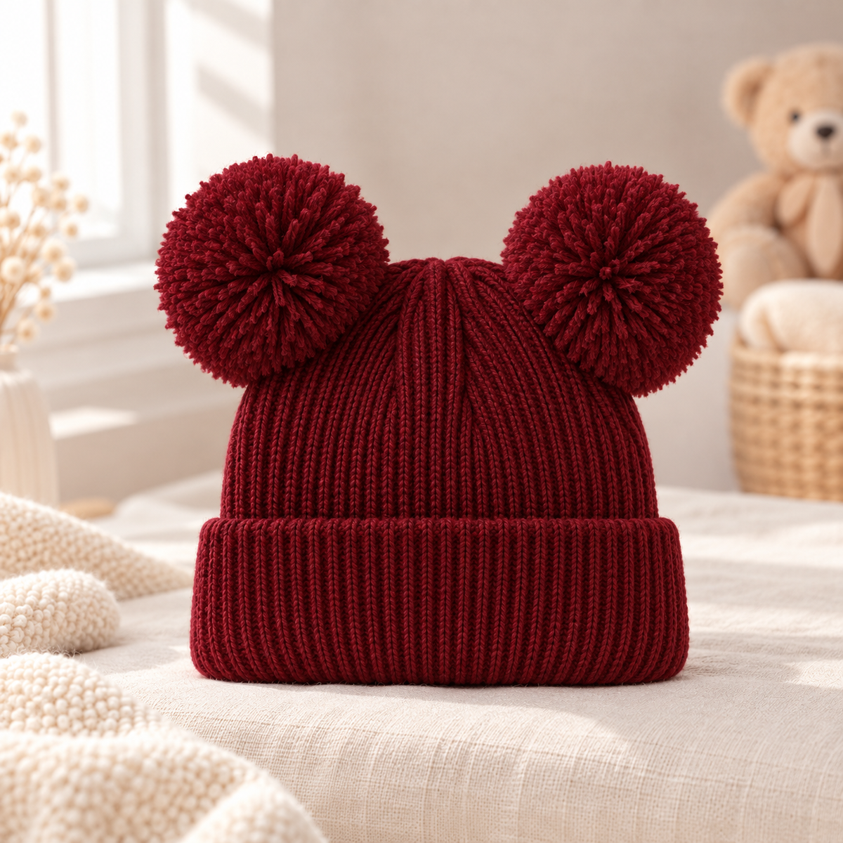 Bonnet Bébé à Pompons