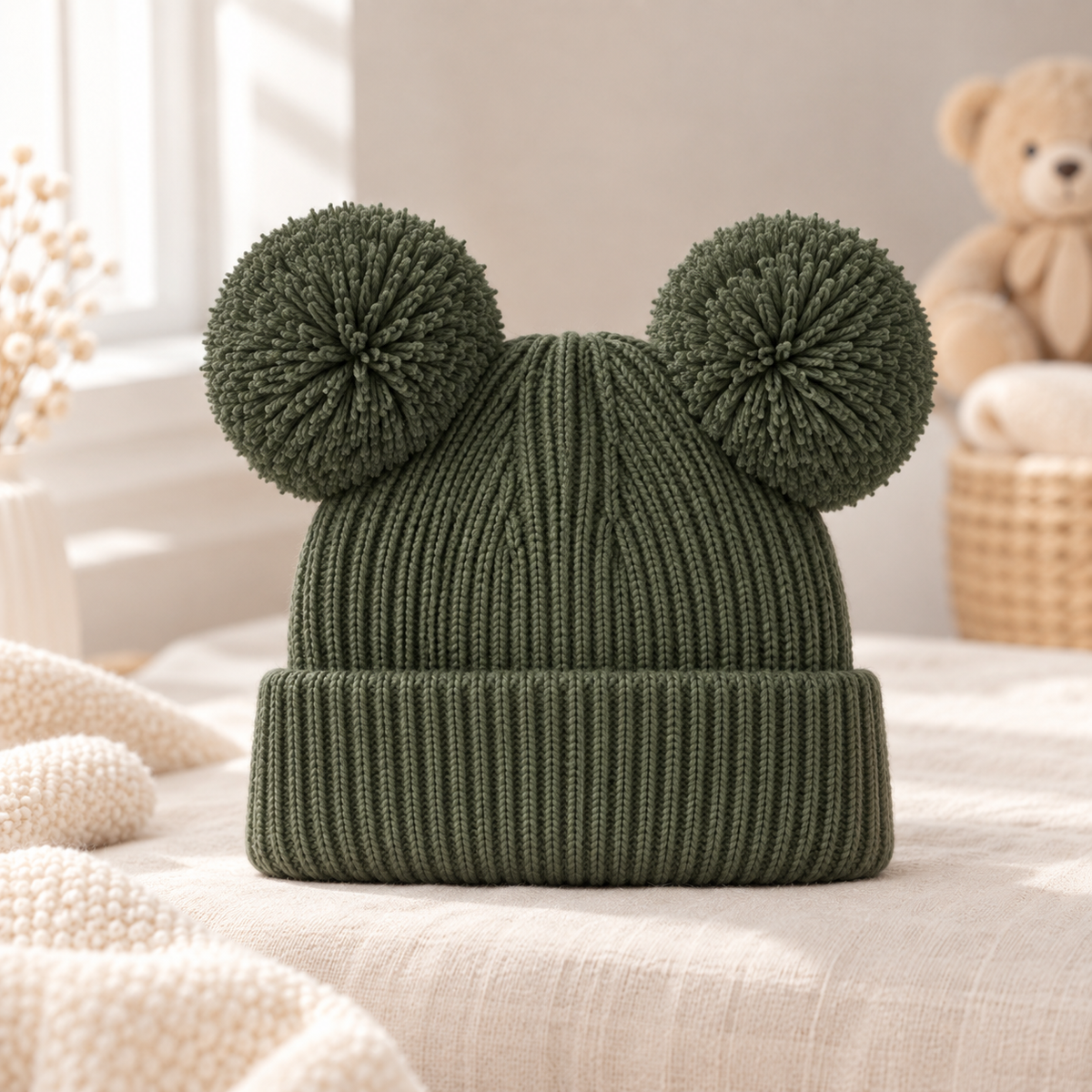 Bonnet Bébé à Pompons
