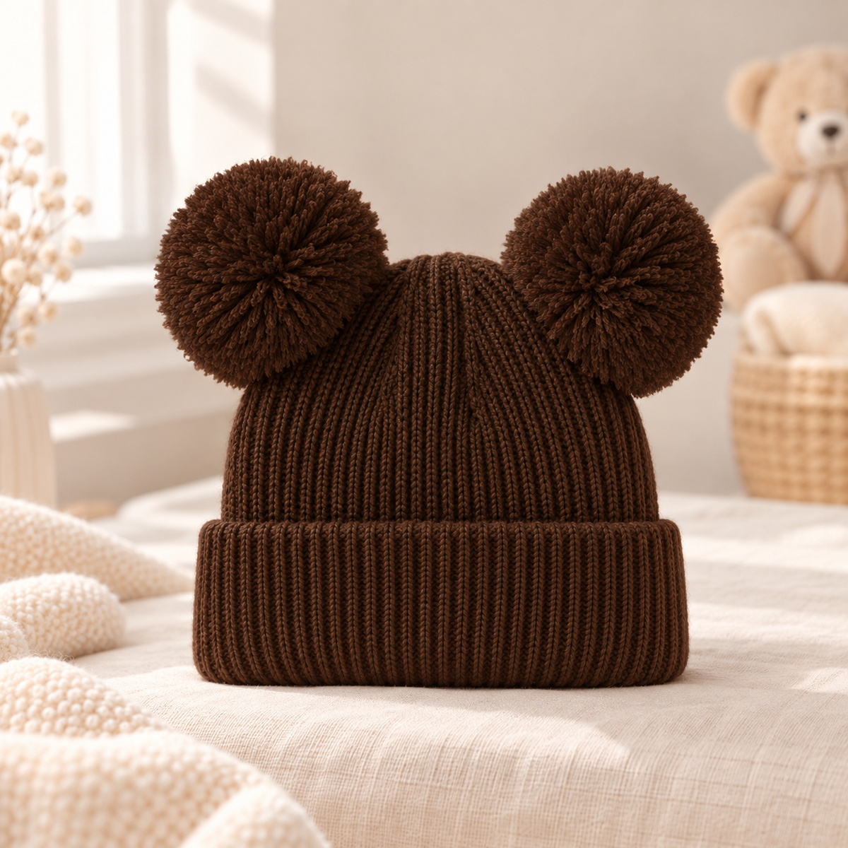 Bonnet Bébé à Pompons