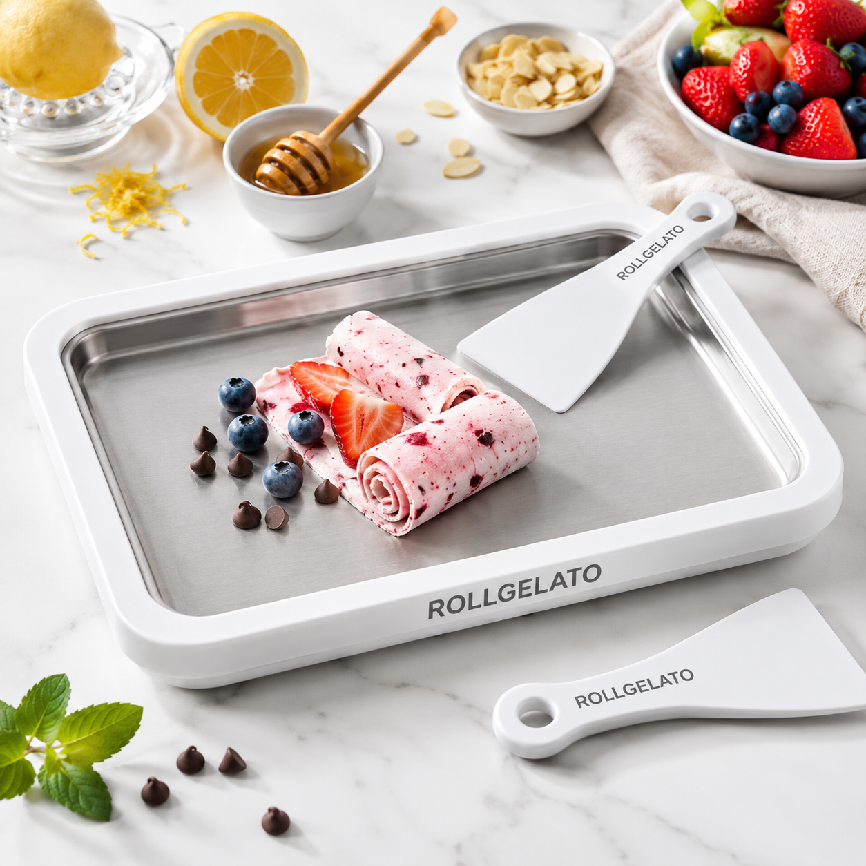 RollGelato - Plancha de Helados Enrollados + eBook de Guía y Recetas
