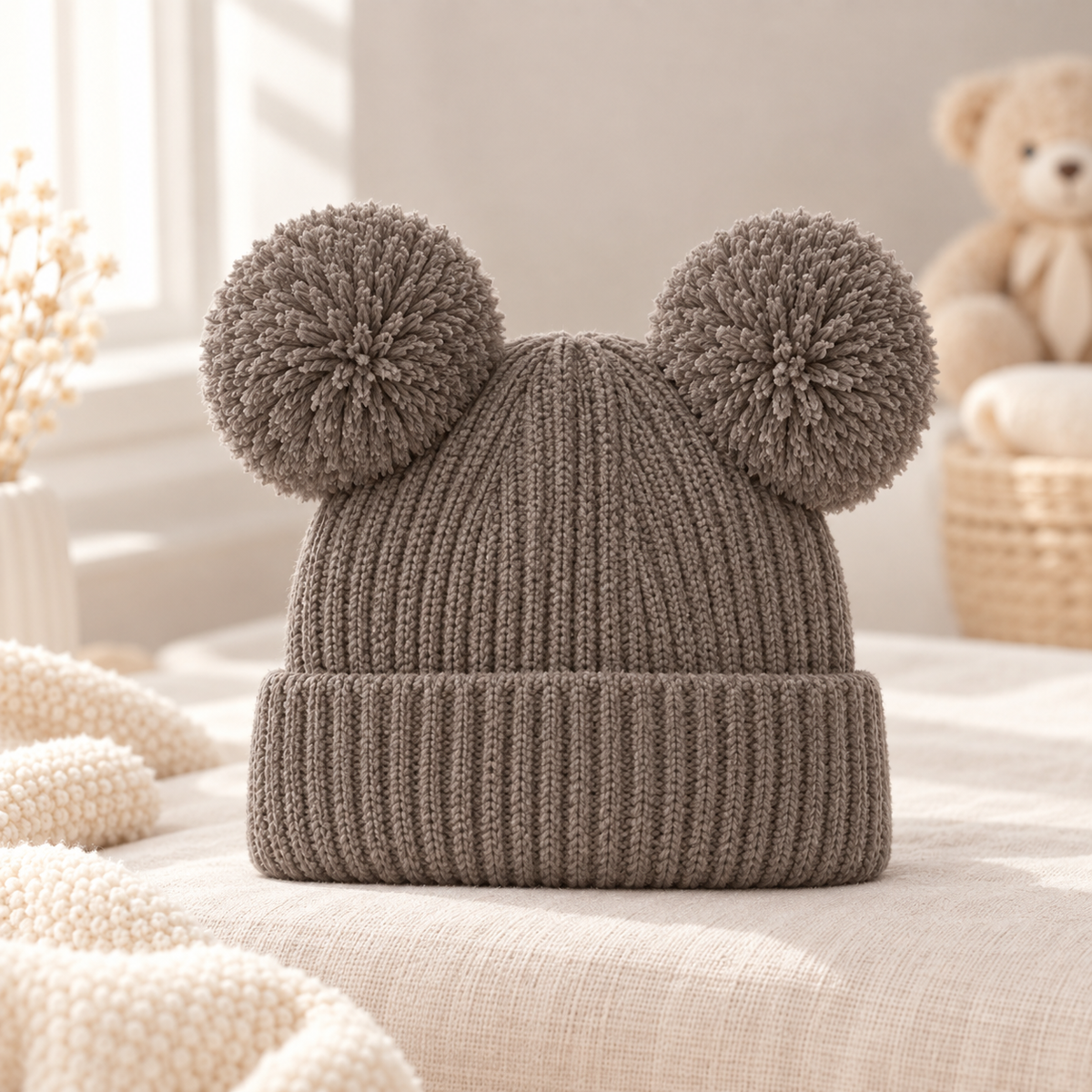 Bonnet Bébé à Pompons