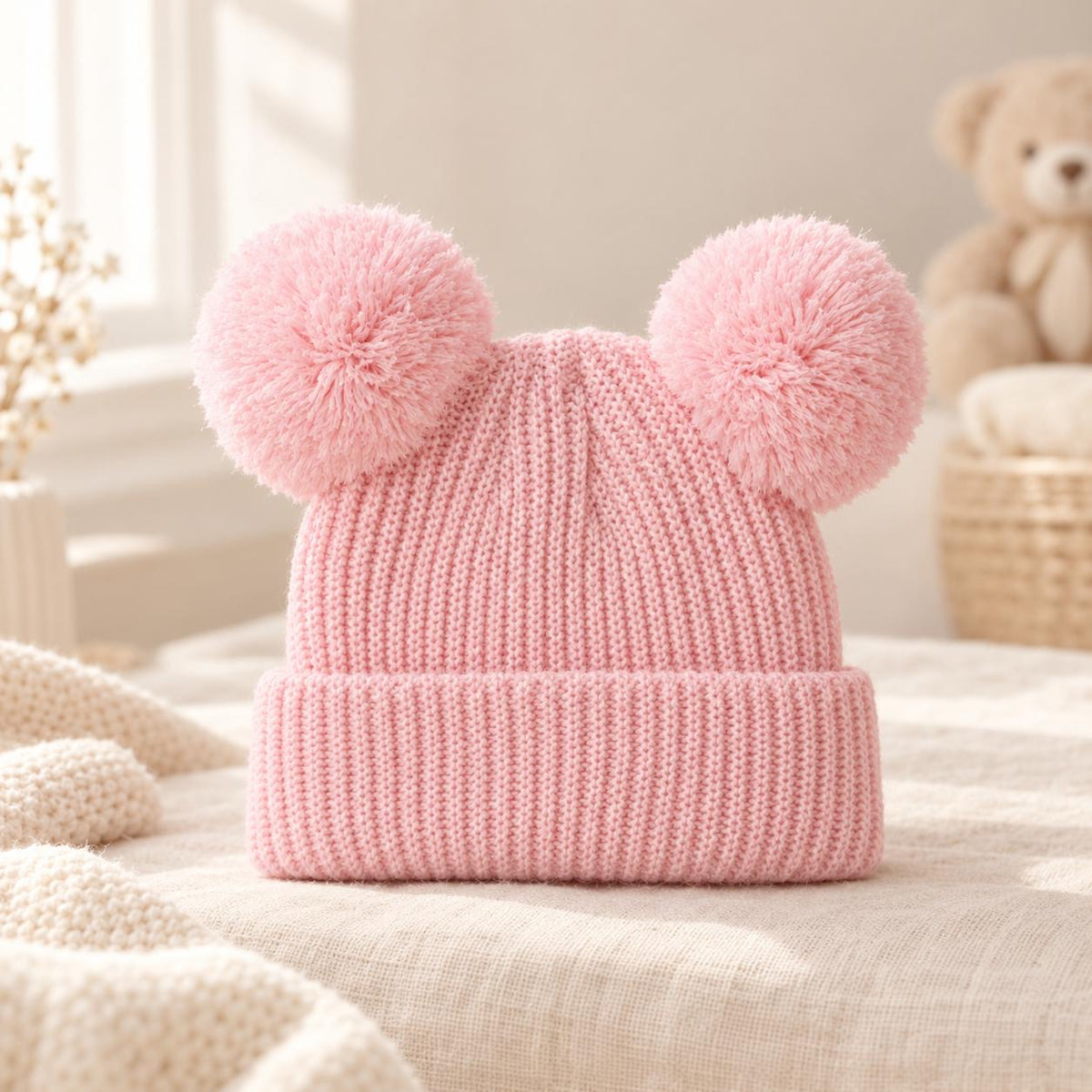 Bonnet Bébé à Pompons